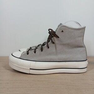 Converse All Star Sneakers Women 5.5 Gray Suede High Top Lace Up Classic